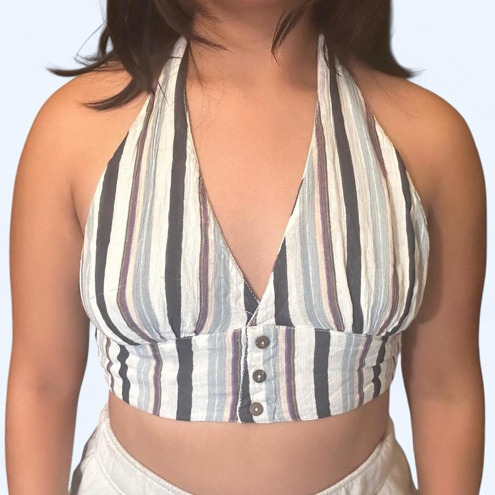 Urban Outfitters Multicolor Striped Halter Crop Top